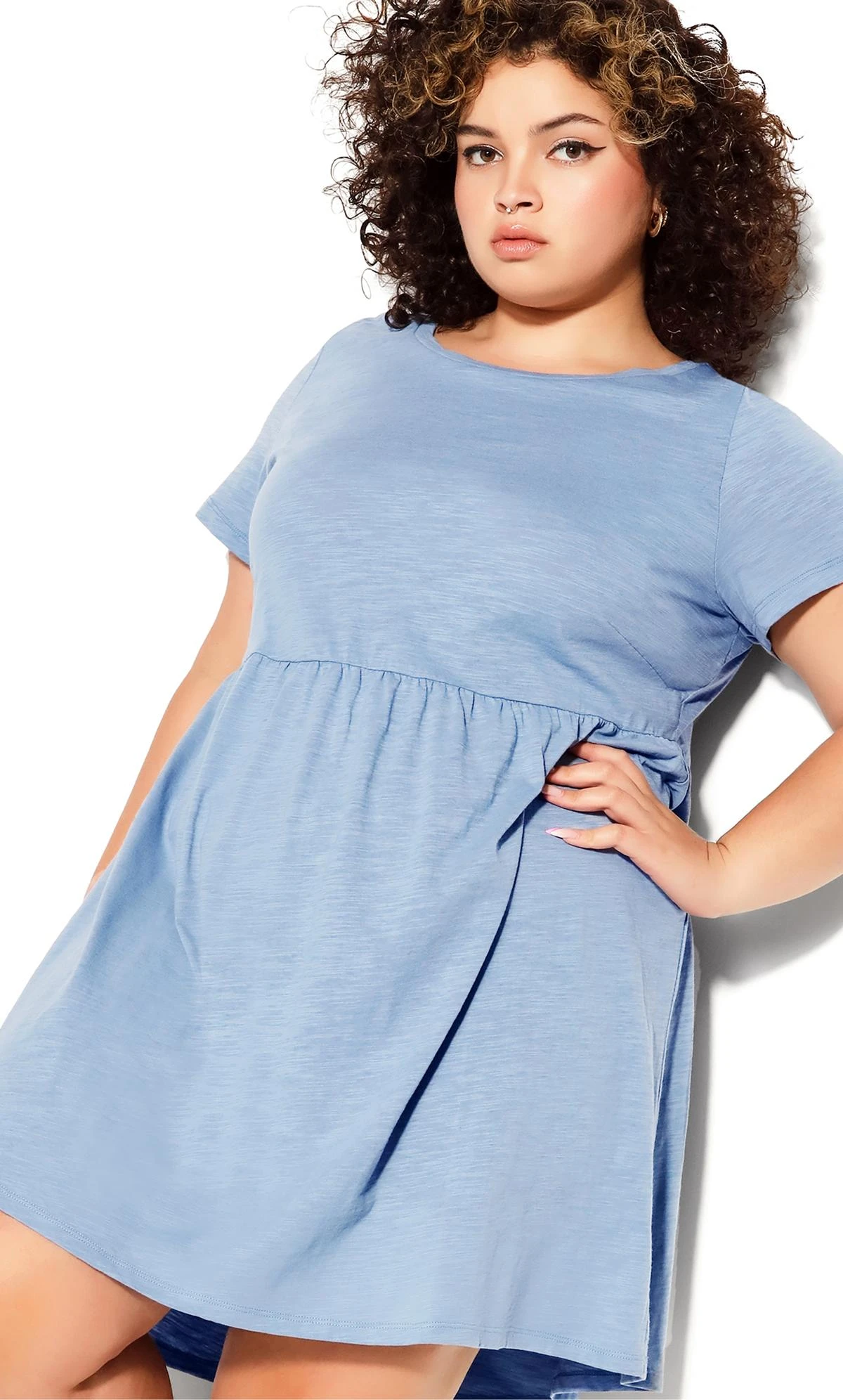 Avenue Blue Smock Mini Dress - Image 2