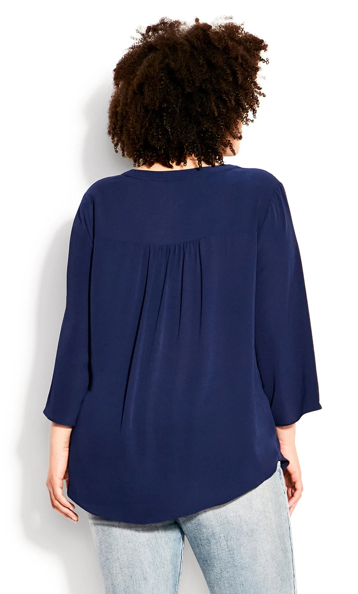 Evans Navy Elios Zip Plain Top - Image 2