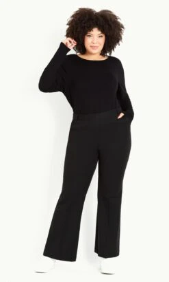 Evans Black Wide Leg Formal Trousers