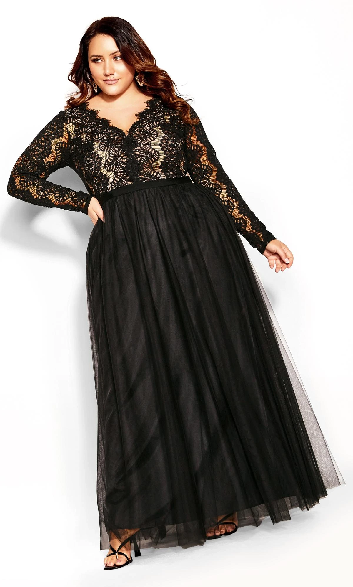 City Chic Black Rare Beauty Maxi Dress