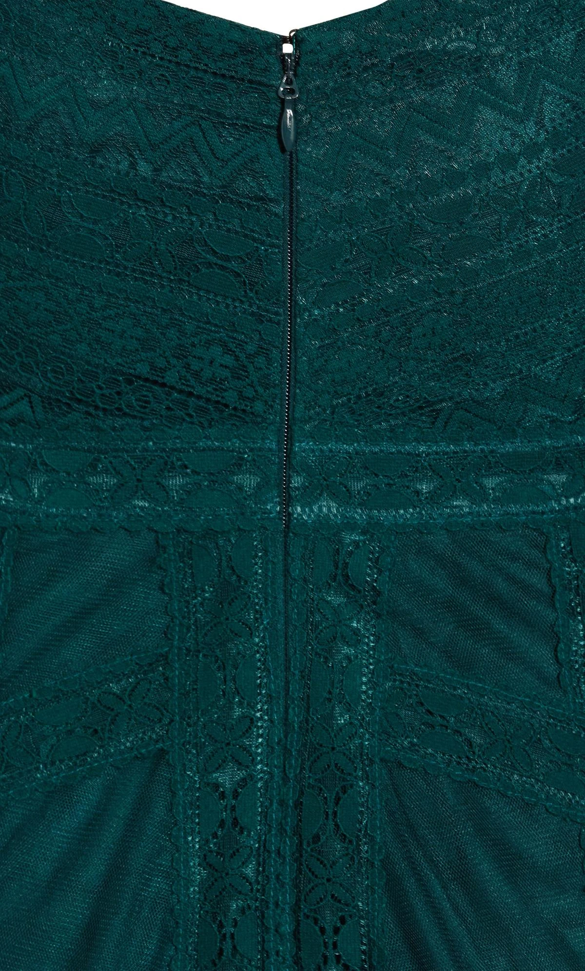 City Chic Emerald Green Lace Detail Maxi Dress - Image 6