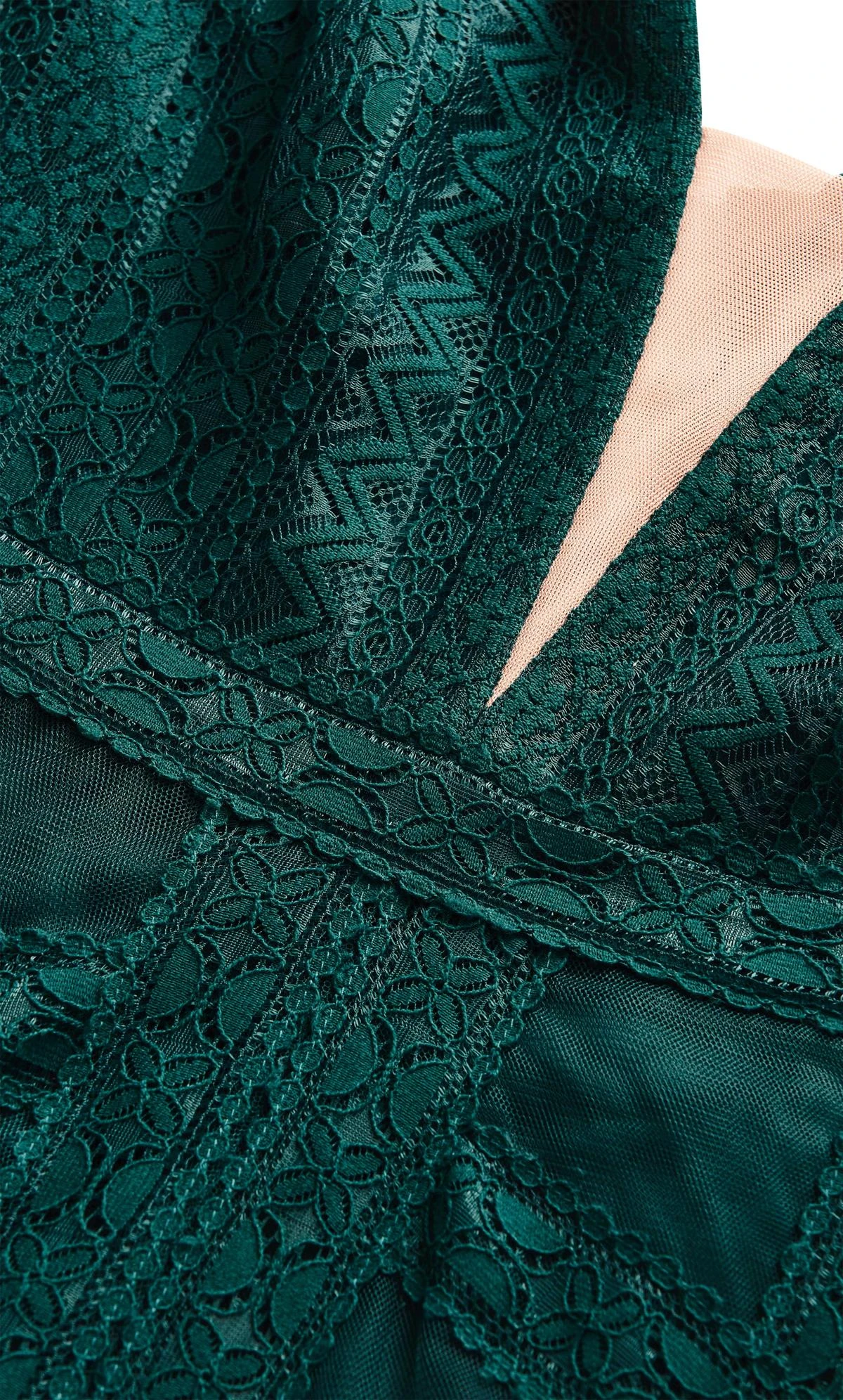 City Chic Emerald Green Lace Detail Maxi Dress - Image 7