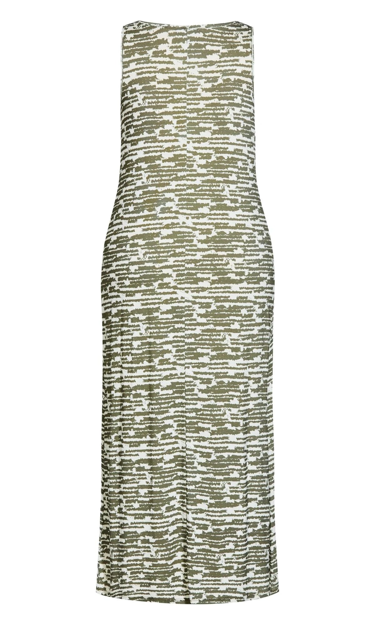 Evans Khaki Green & White Stripe Maxi Sundress - Image 4