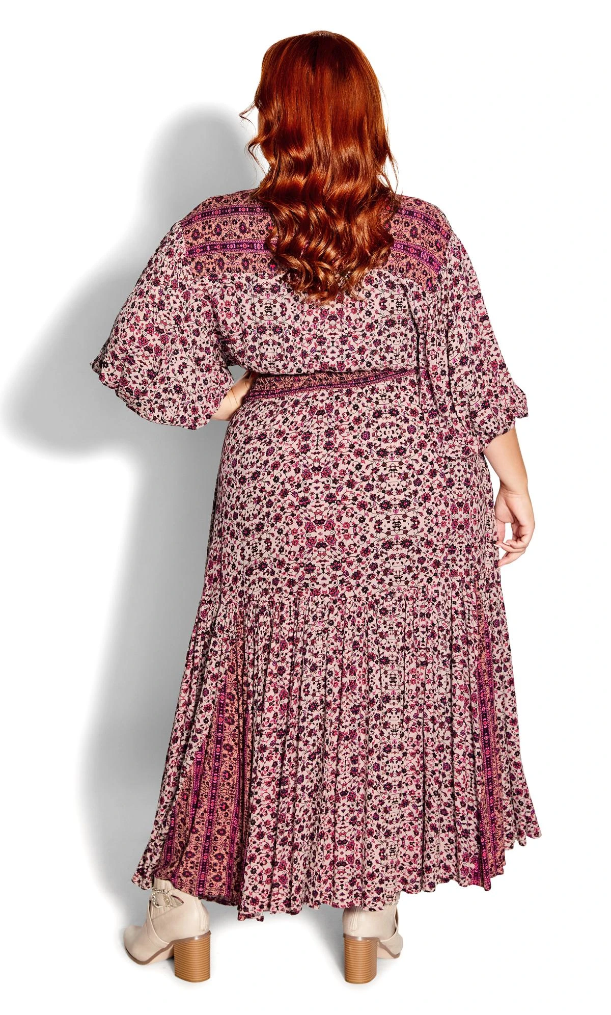 City Chic Starling Reine Red & Ivory Evie Maxi Dress - Image 3