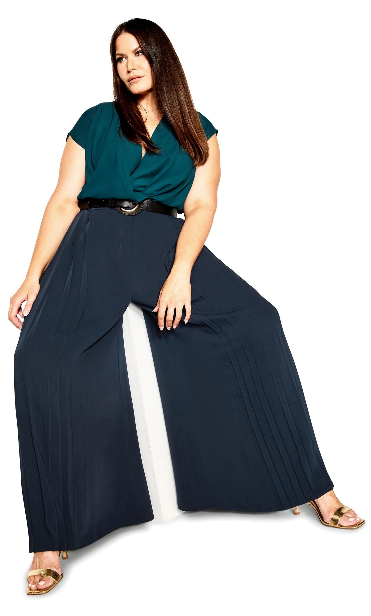 City Chic Navy Avalina Pant - Image 2