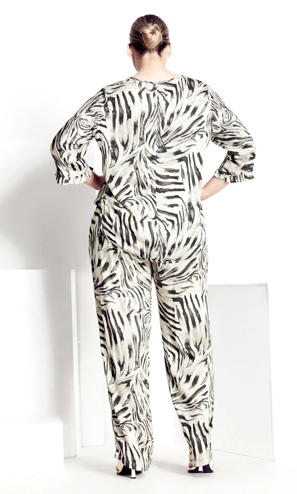 City Chic Isolde Roth Black Zebra Print Pant - Image 2