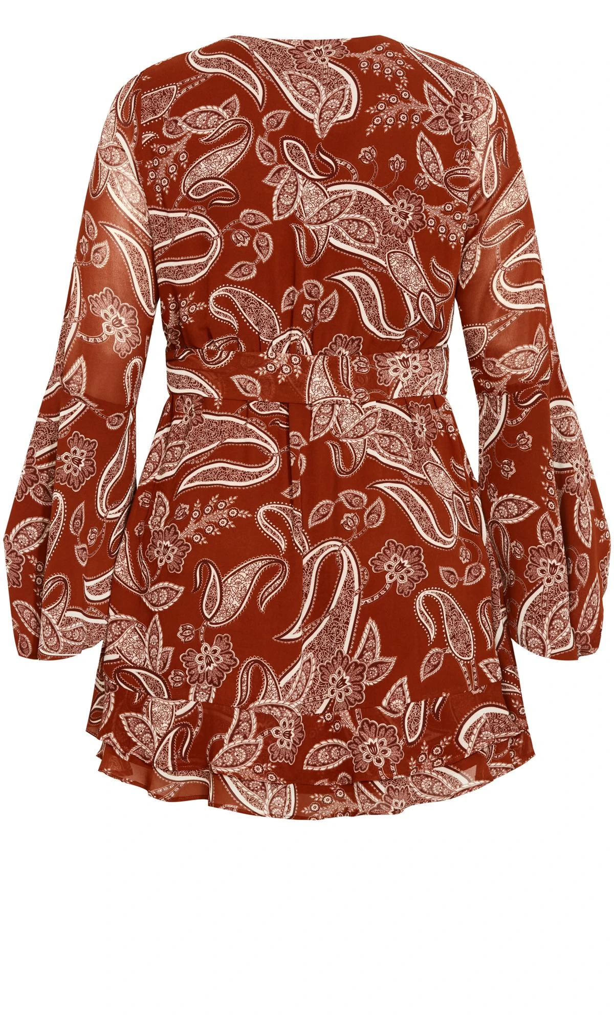 City Chic Ginger Paisley Patterned Wrap Mini Dress - Image 5