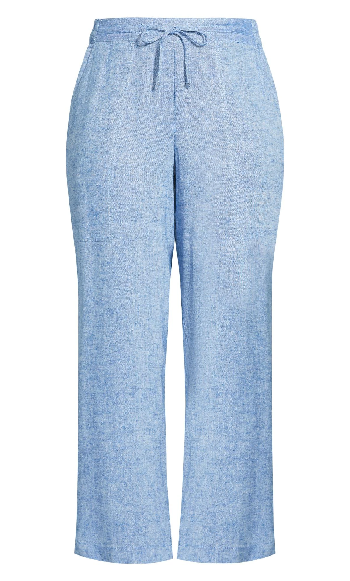 Evans Blue Linen Blend Trouser Chambray - Image 4