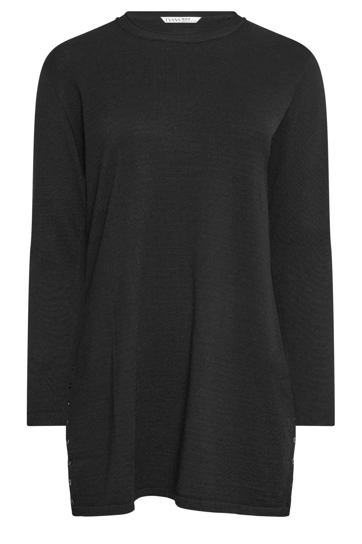 City Chic Manon Baptiste Black Side Split Long Sleeve Top - Image 6