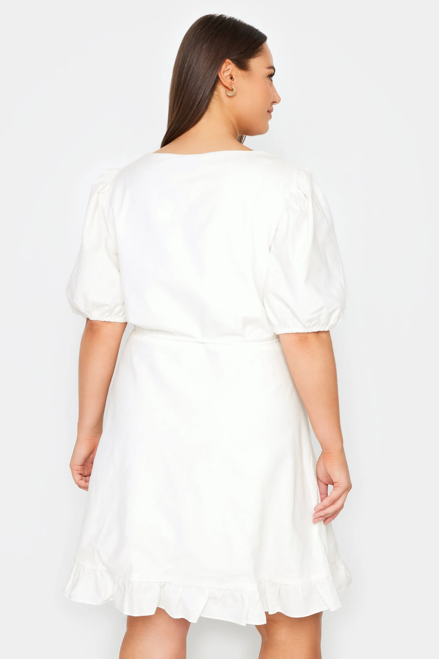 City Chic Ivory Ruffle Wrap Dress - Image 3