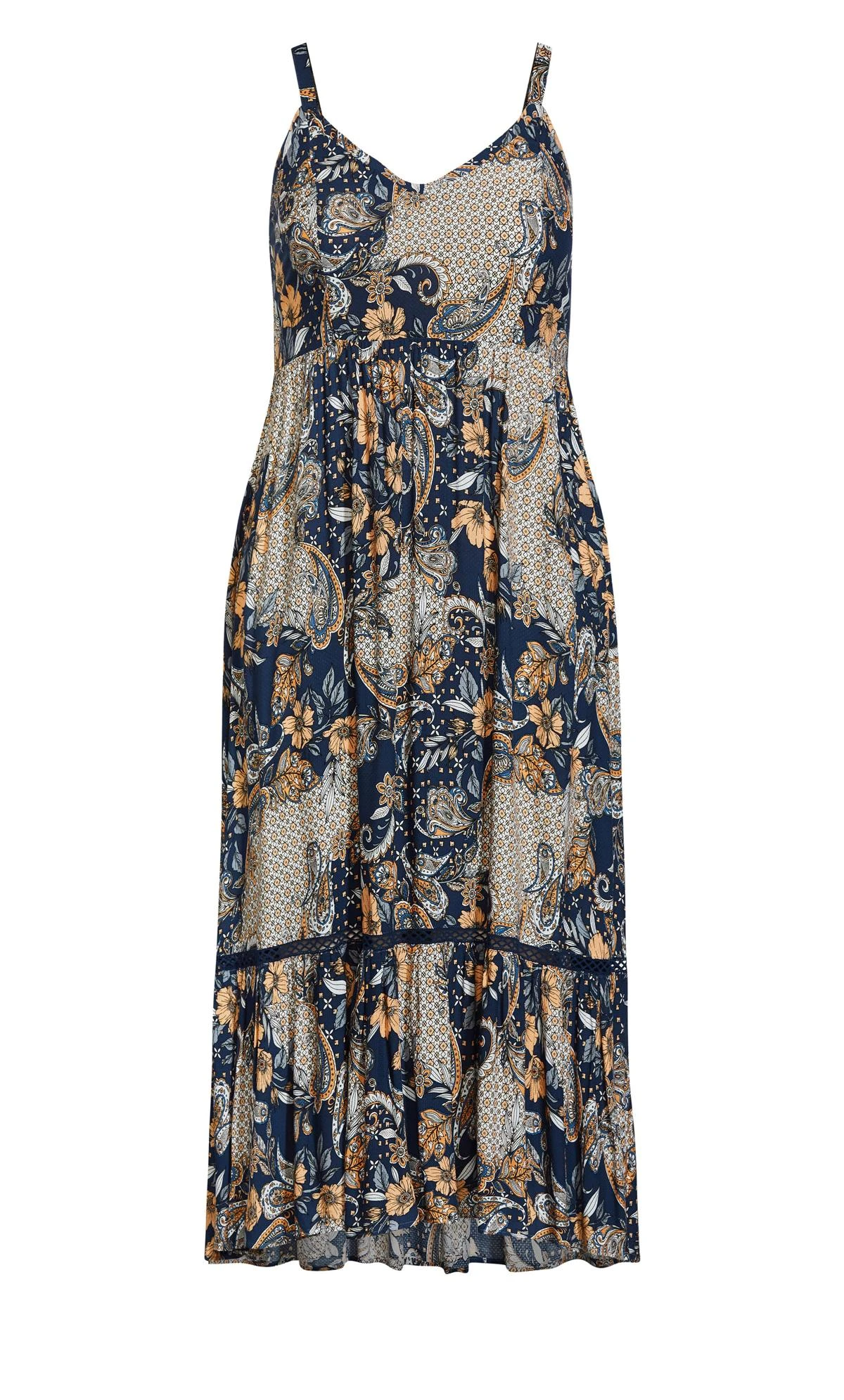 Avenue Aveology Blue Paisley Print Midaxi Sundress - Image 6