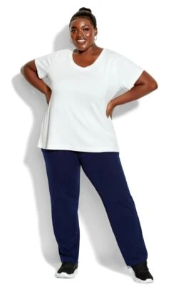 Avenue Navy Tapered Petite Trouser