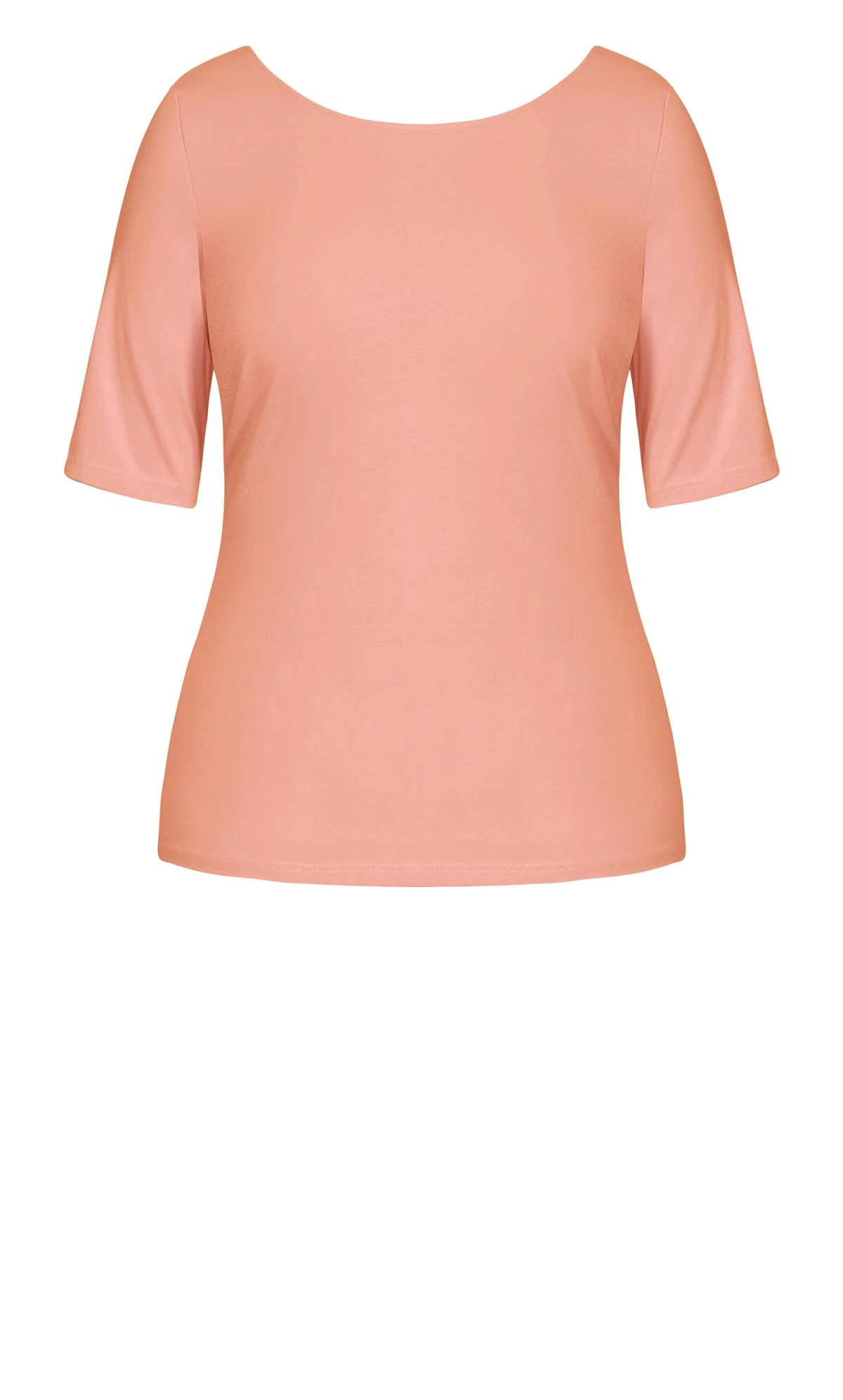 City Chic CCX Light Pink Essential Scoop Neck T-Shirt - Image 5